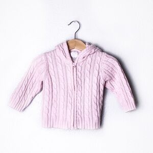 Baby Gap Pink Cable Knit Hoodie Size 6-12 Month
